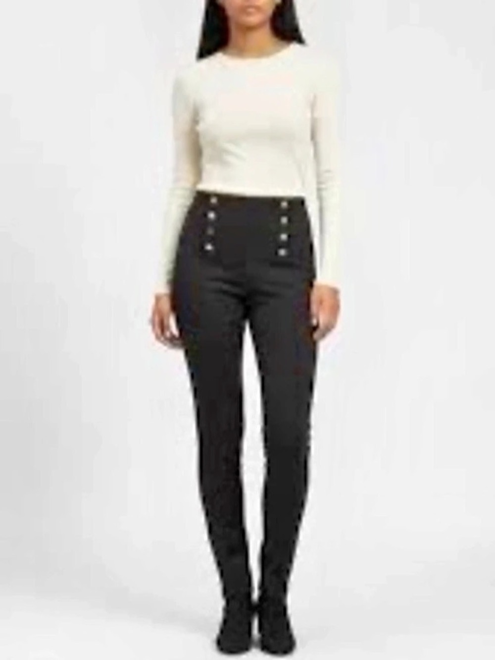 Zara Black Sailor Ponte Pants Size Small Like New